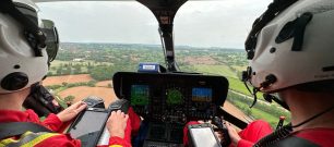 Crew in cockpit in flight