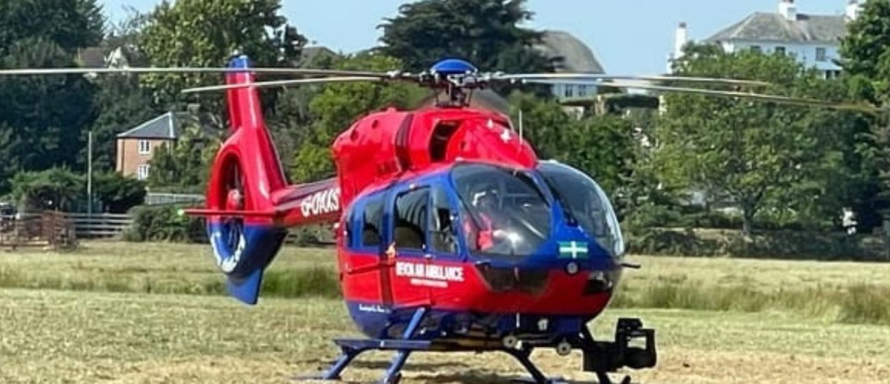 Our H145 aircraft at a rural landing site