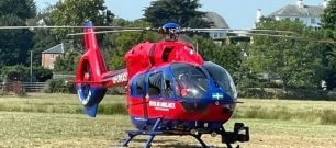 Our H145 aircraft at a rural landing site