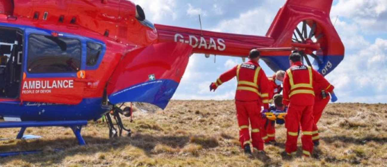 DAA crew assisting a patient on Dartmoor