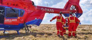 DAA crew assisting a patient on Dartmoor