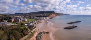 Aerial view of Devon coastline