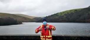 Crew member at a Devon reservoir