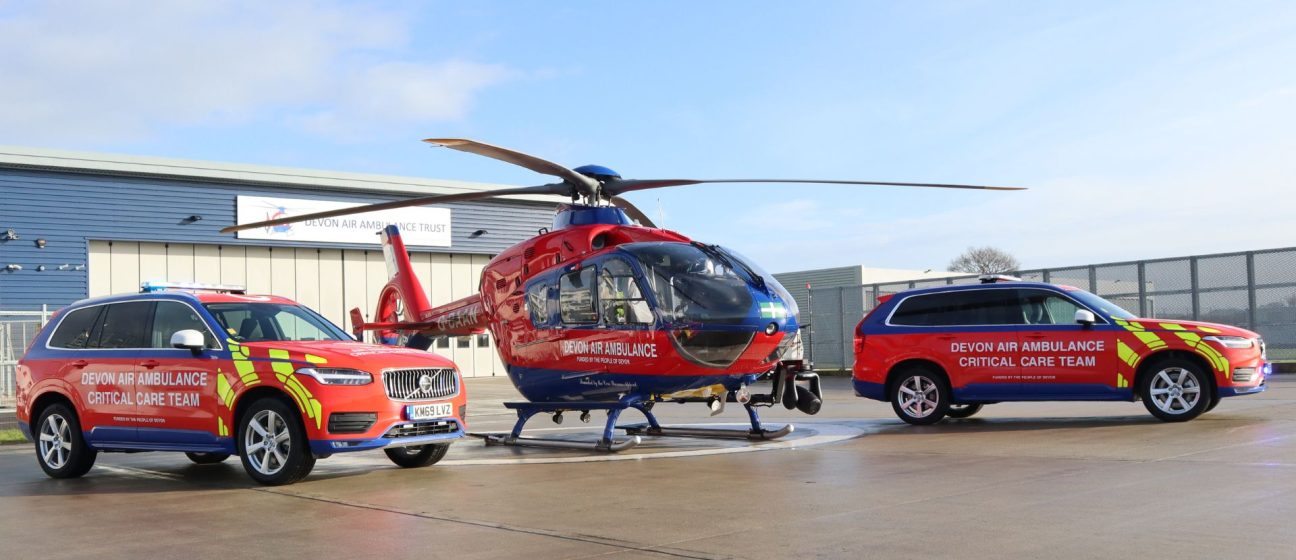 H145 aircraft and 2 critical care cars