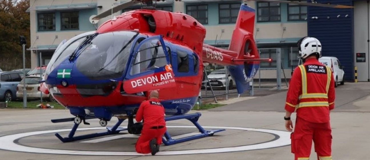 DAA H145 aircraft with crew at Exeter airbase