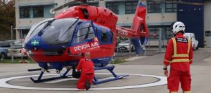 DAA H145 aircraft with crew at Exeter airbase