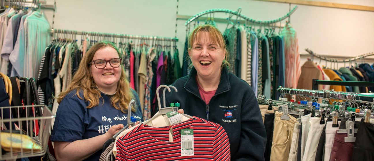 A group of volunteers in one of our Devon Air Ambulance charity shops