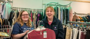 A group of volunteers in one of our Devon Air Ambulance charity shops