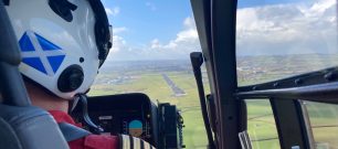 Pilot's view from cockpit