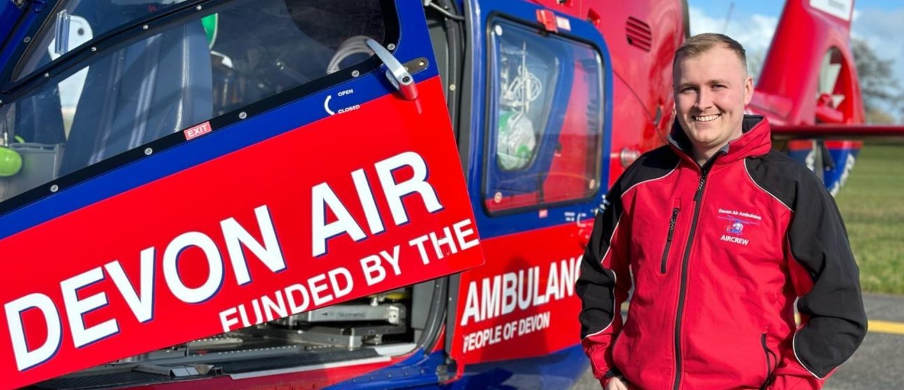 Paramedic Aaron with the aircraft