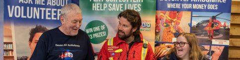 Lee our paramedic with volunteers