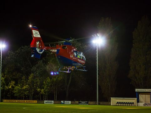 DAA aircraft takes off from a community landing site in Devon