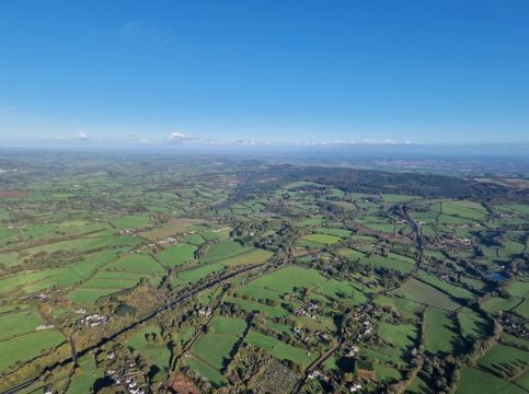 Aerial view of Devon landscape