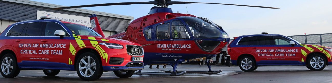 Aircraft and two critical care cars at our Exeter airbase