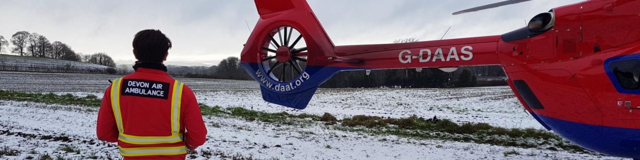 DAA aircraft in snow with paramedic