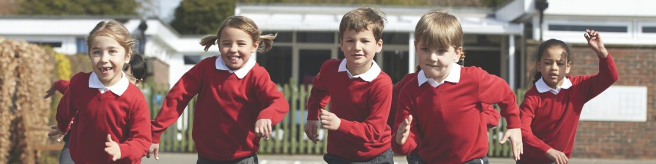 School children having fun