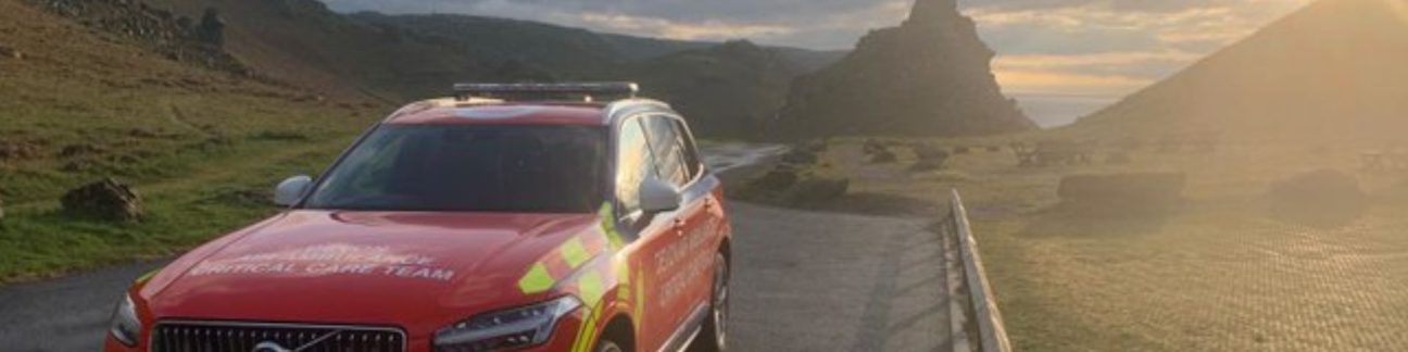 Critical Care Car against sunset