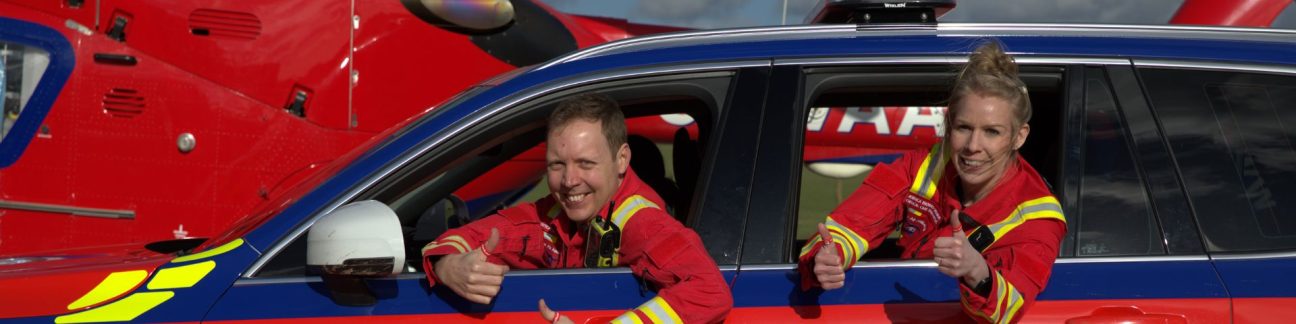 Two paramedics in one of our critical care cars