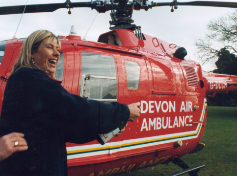 Sharron Davies with aircraft