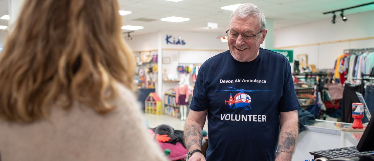 A happy retail volunteer