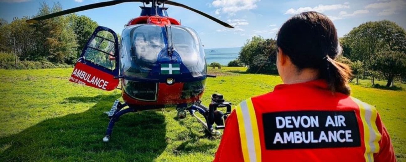 A member of our crew with our air ambulance