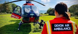 A member of our crew with our air ambulance