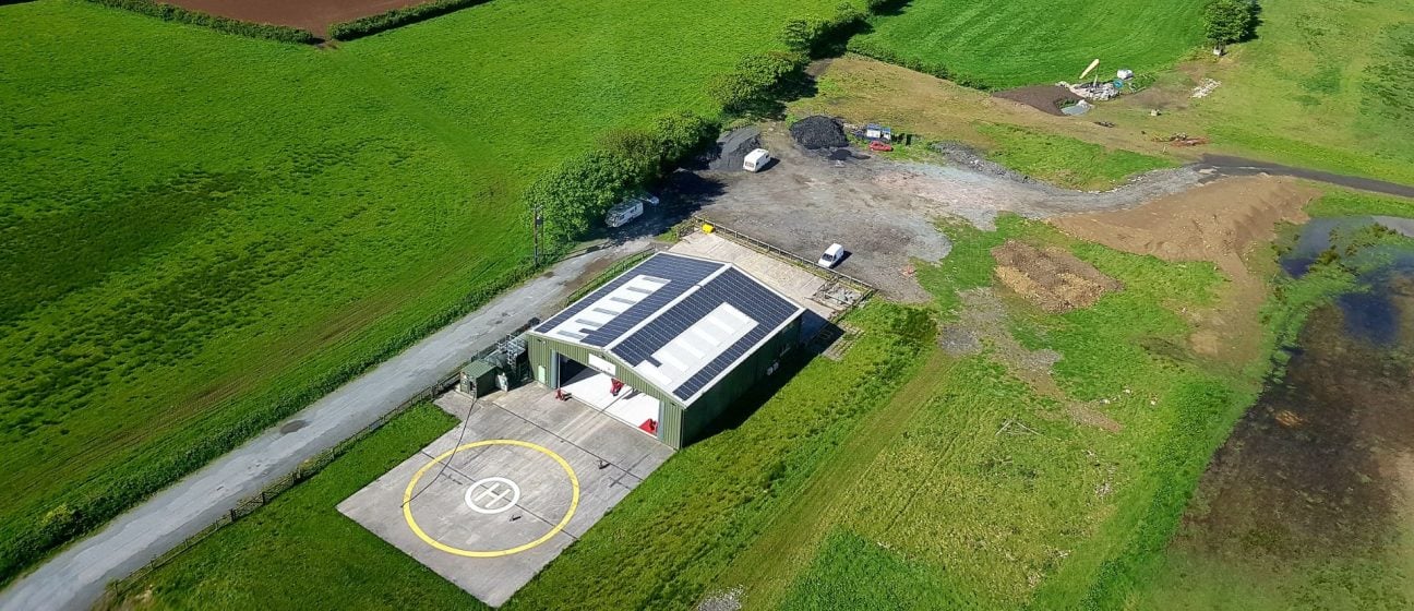 Aerial view of the Eaglescott airbase